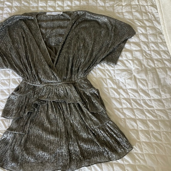 IRO Spina Metallic Ruffle Silver Dress - Picture 6 of 12